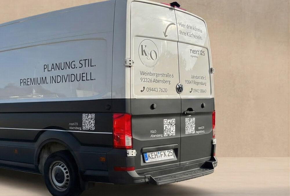 Fahrzeugbeklebung für K&O Küchen und Objekt aus Abensberg – VW Crafter Beschriftung