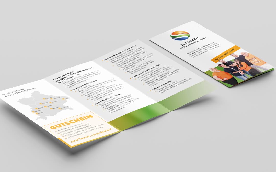 Unternehmensflyer für JLS Schädlingsbekämpfung